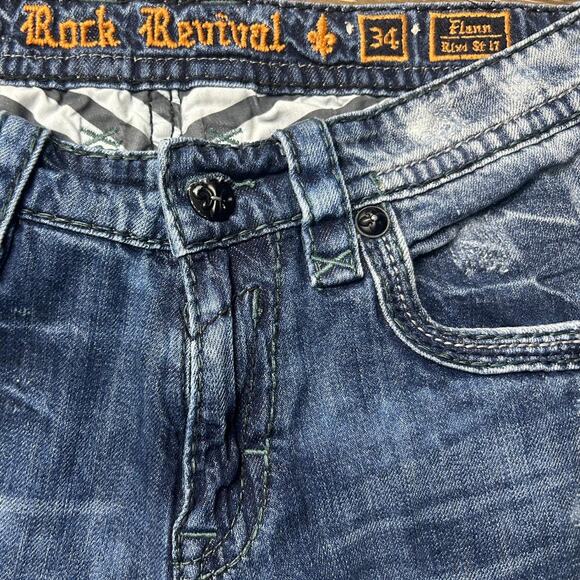 Mens blue rock revival jeans - Picture 3 of 6
